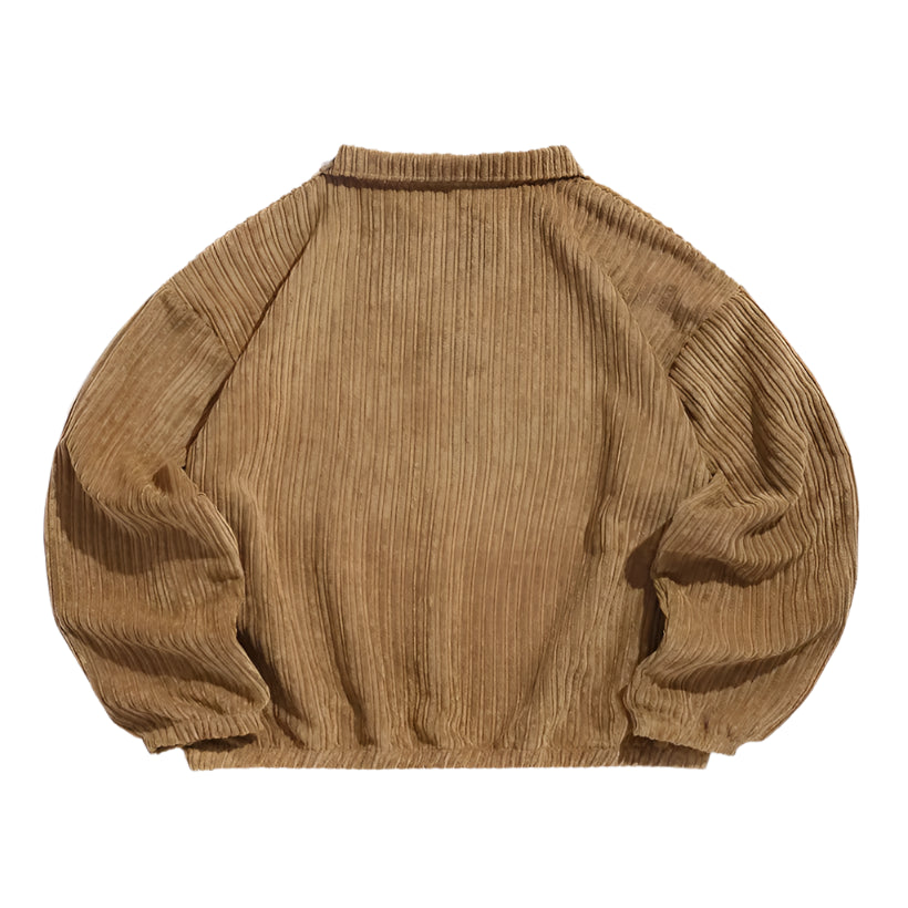 Men's S Collar Corduroy Hoodie @chichicmart