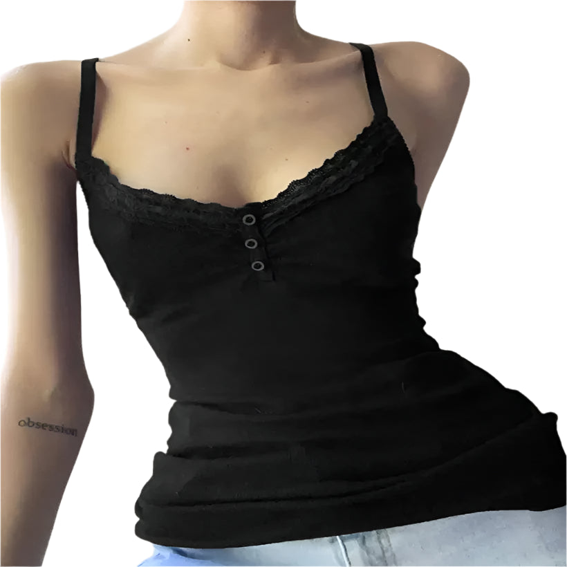 Sexy Folds Buttons Sleeveless Crop Top @chichicmart