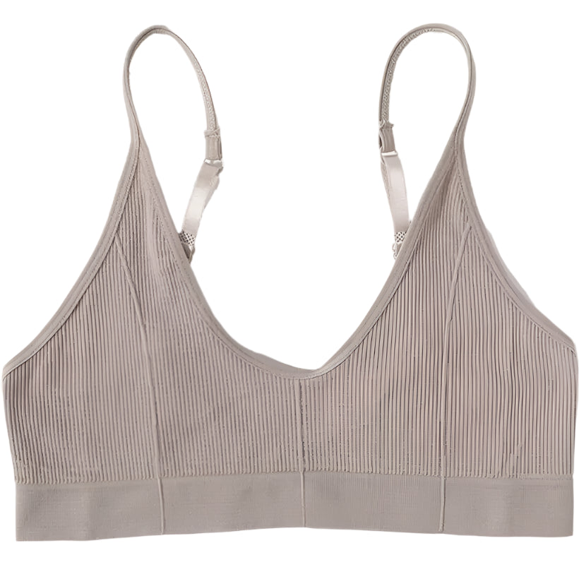 Adjustable Strap Ribbed Sports Bandeau Bra @chichicmart