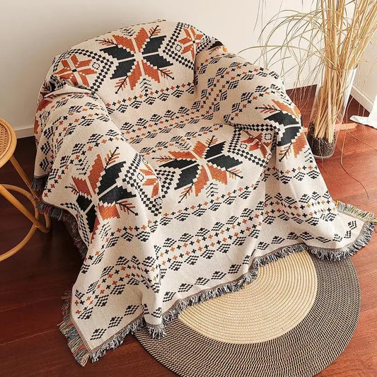 Aztec Vintage Woven Fringe Blanket @chichicmart