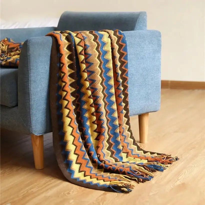 Boho Rust Red Woven Blanket @chichicmart