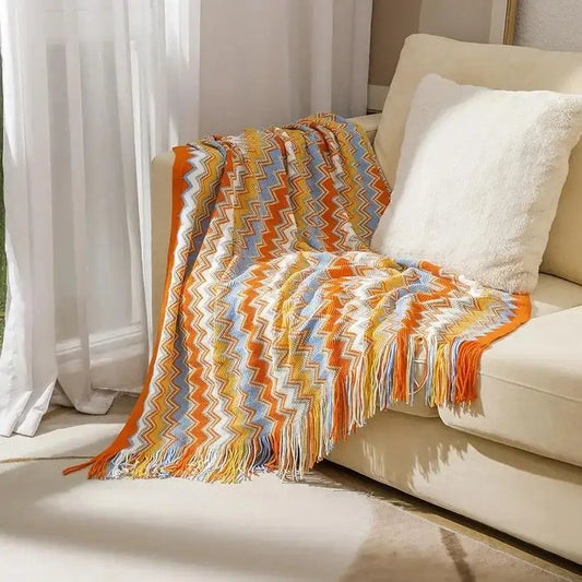 Boho Rust Red Woven Blanket @chichicmart