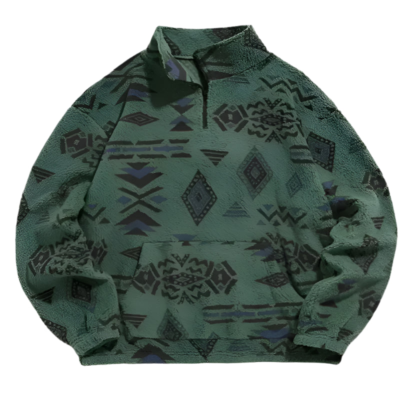 Men's Half-Zip Polar Fleece Hoodie @chichicmart