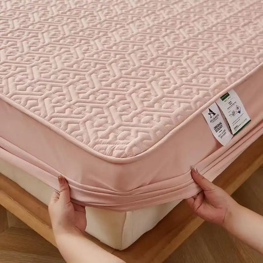 Plush Quilted Thick Warm Mattress Cover @chichicmart