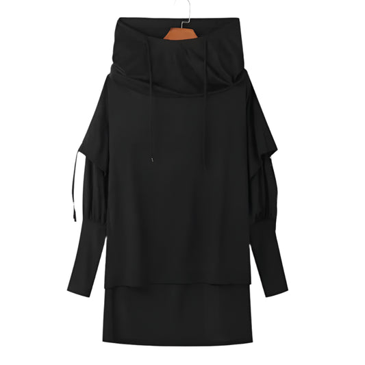 Solid Loose Turtleneck Hoodie @chichicmart