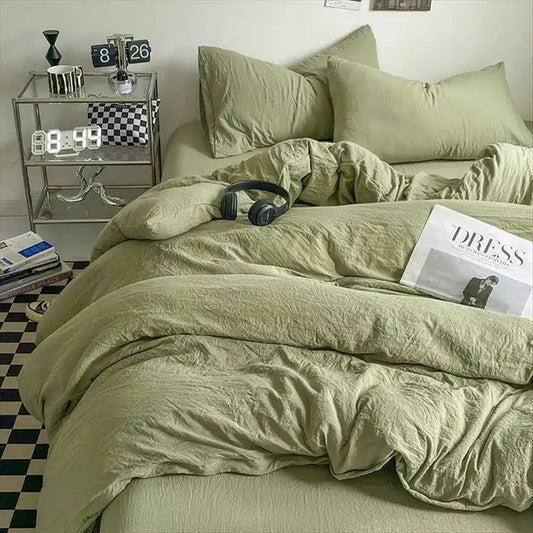 Thick Pure Brushed Duvet Cover Set @chichicmart