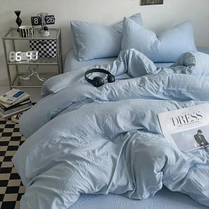 Thick Pure Brushed Duvet Cover Set @chichicmart