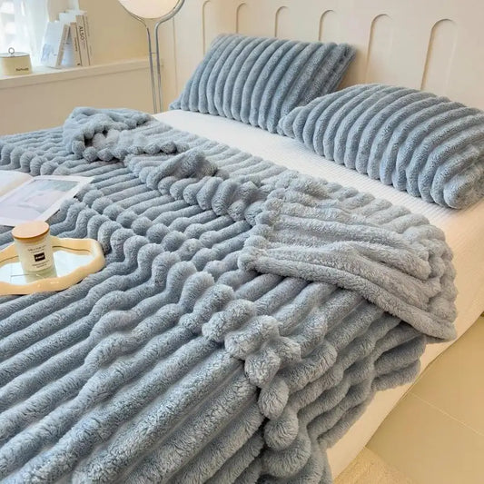 Thickened Striped Multifunctional Blankets @chichicmart