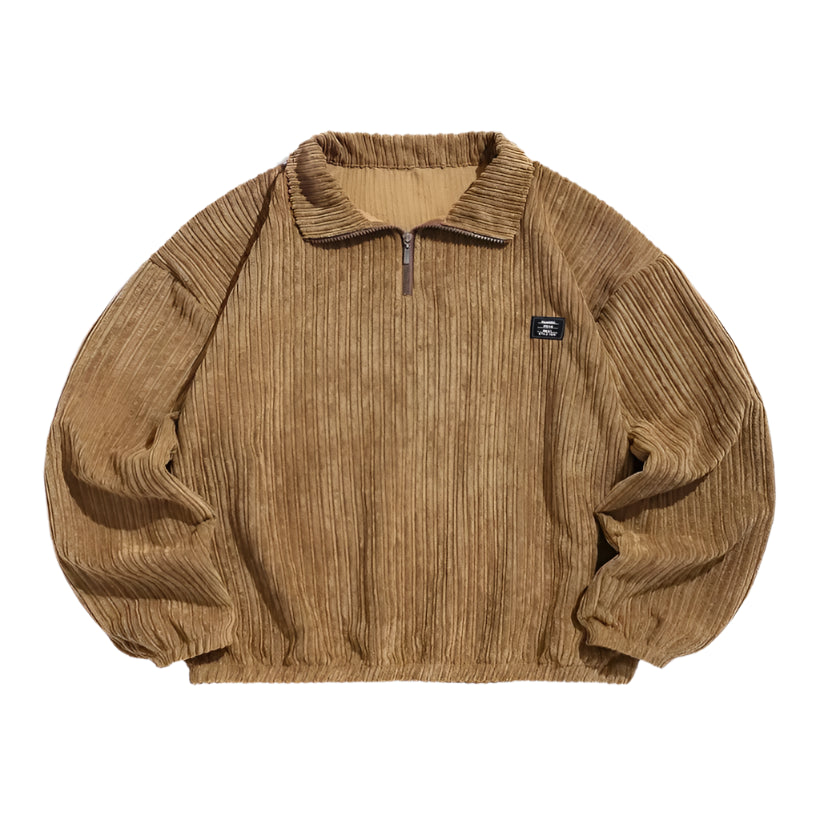 Men's S Collar Corduroy Hoodie @chichicmart