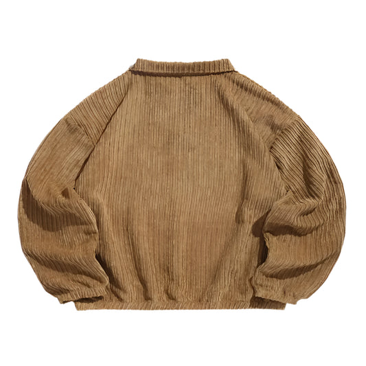 Men's S Collar Corduroy Hoodie @chichicmart