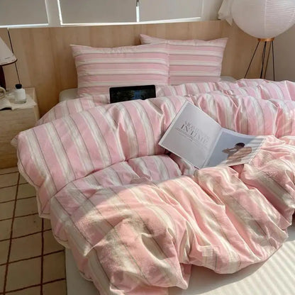 100% Cotton Stripe Duvet Cover Set @chichicmart