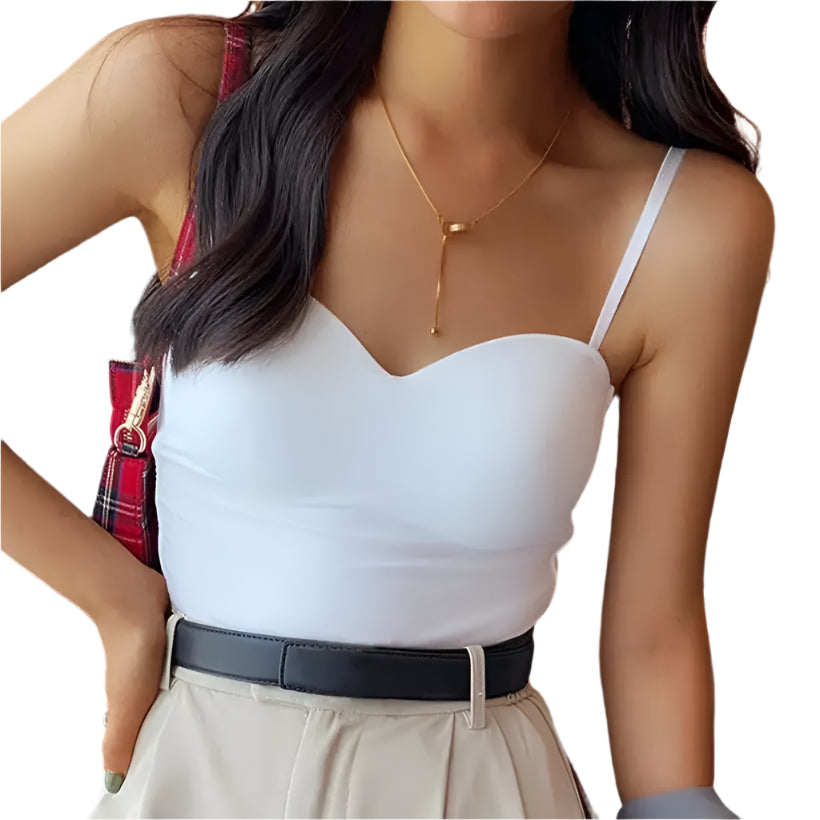 Women's White Ice Silk Camisole @chichicmart
