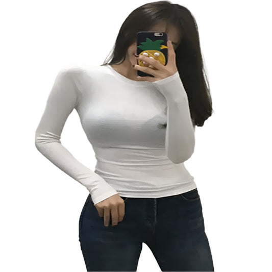 Women's Korean Style Slim Fit Cotton T-Shirt @chichicmart