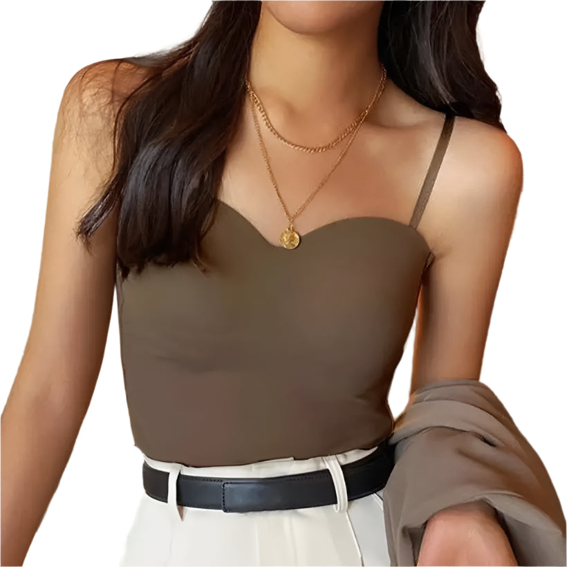Women's White Ice Silk Camisole @chichicmart
