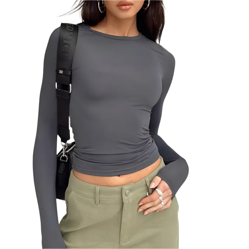 Women's Slim Fit Long Sleeve T-Shirt @chichicmart