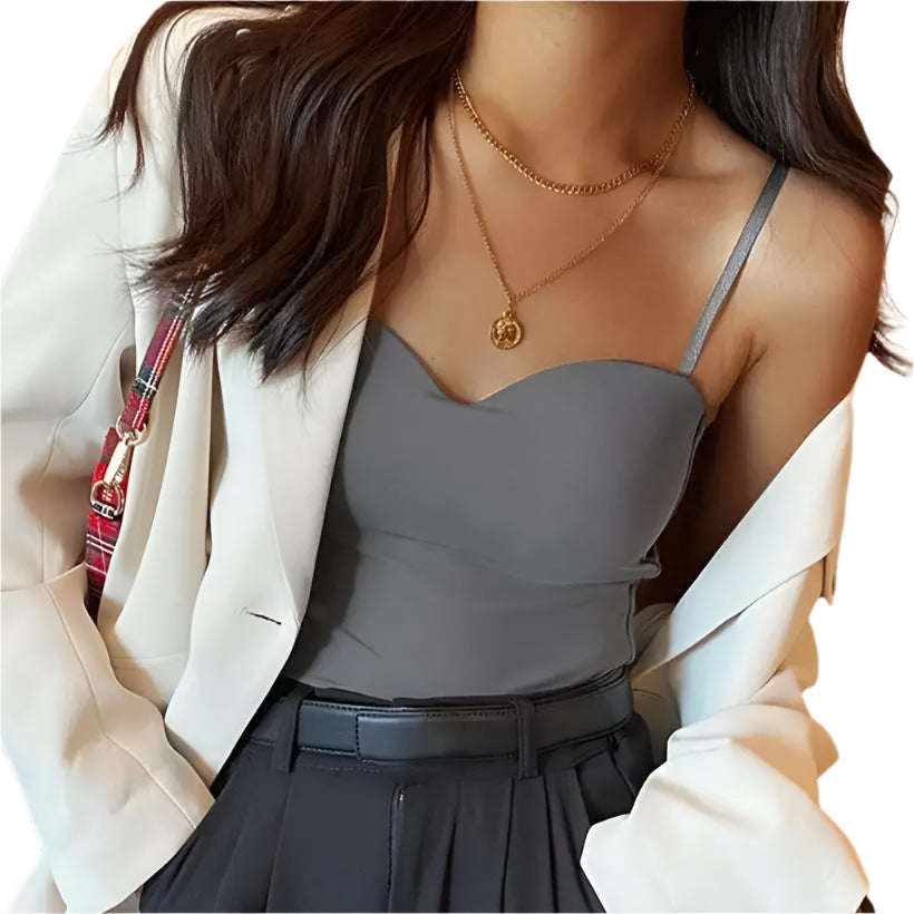 Women's White Ice Silk Camisole @chichicmart