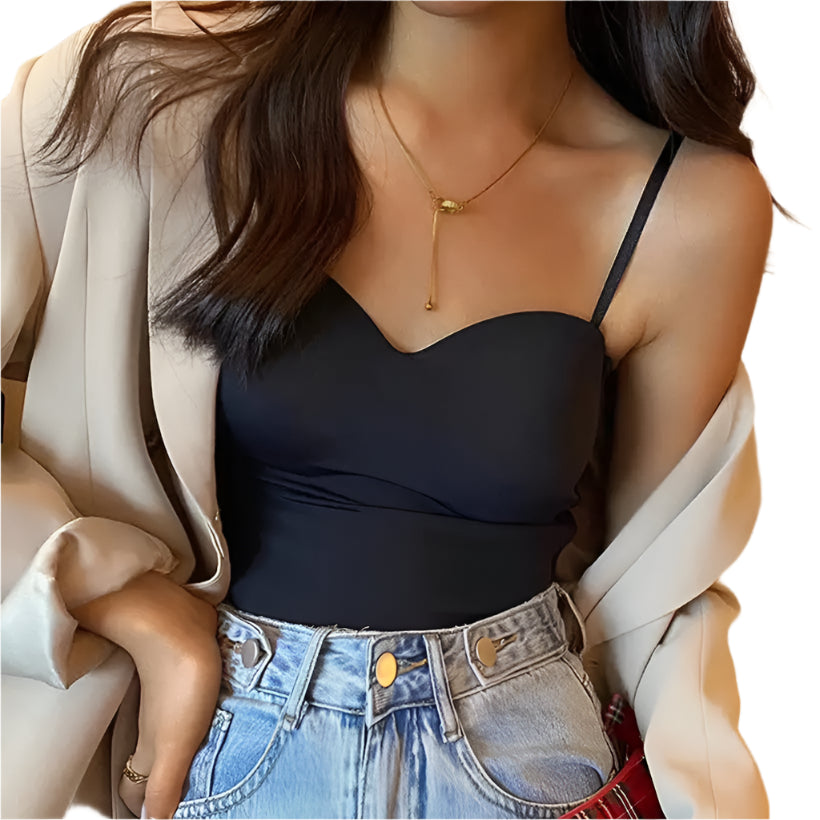 Women's White Ice Silk Camisole @chichicmart