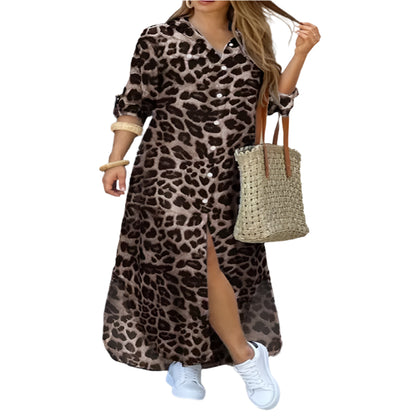 Vintage Leopard Print Long Sleeve Maxi Dress @chichicmart
