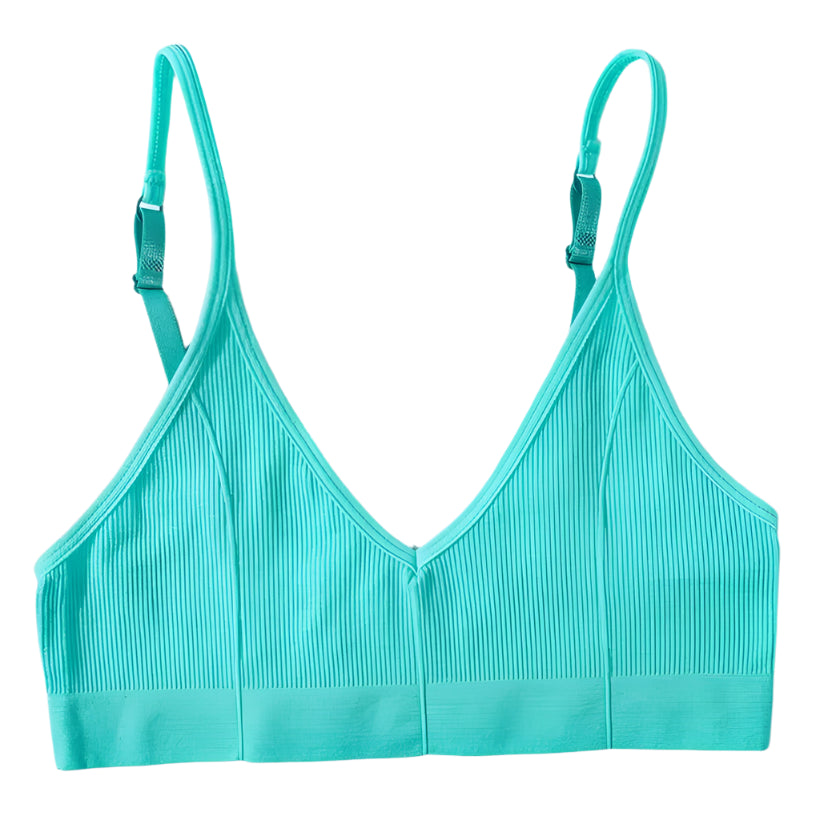 Adjustable Strap Ribbed Sports Bandeau Bra @chichicmart
