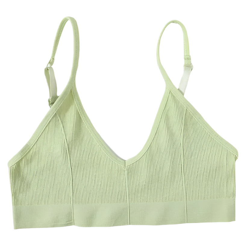 Adjustable Strap Ribbed Sports Bandeau Bra @chichicmart