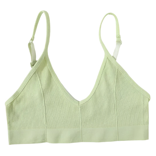 Adjustable Strap Ribbed Sports Bandeau Bra @chichicmart