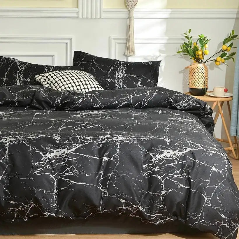 Black Marble Duvet Cover Set @chichicmart