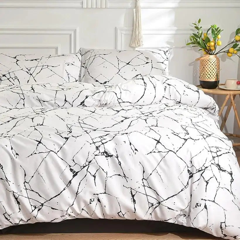 Black Marble Duvet Cover Set @chichicmart