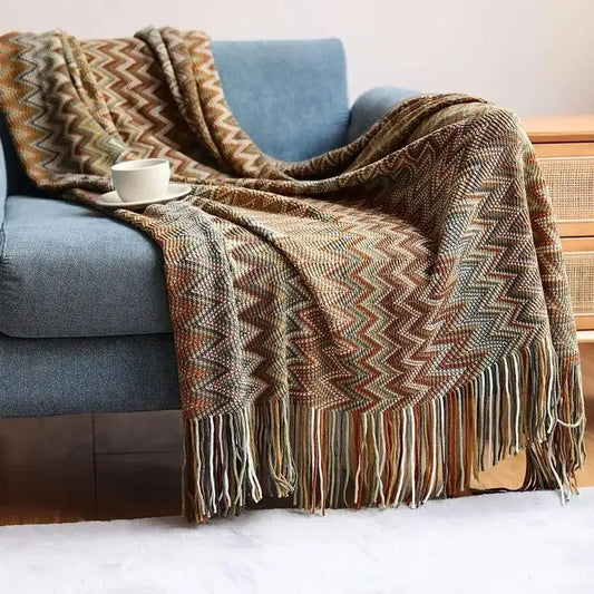 Boho Rust Red Woven Blanket @chichicmart