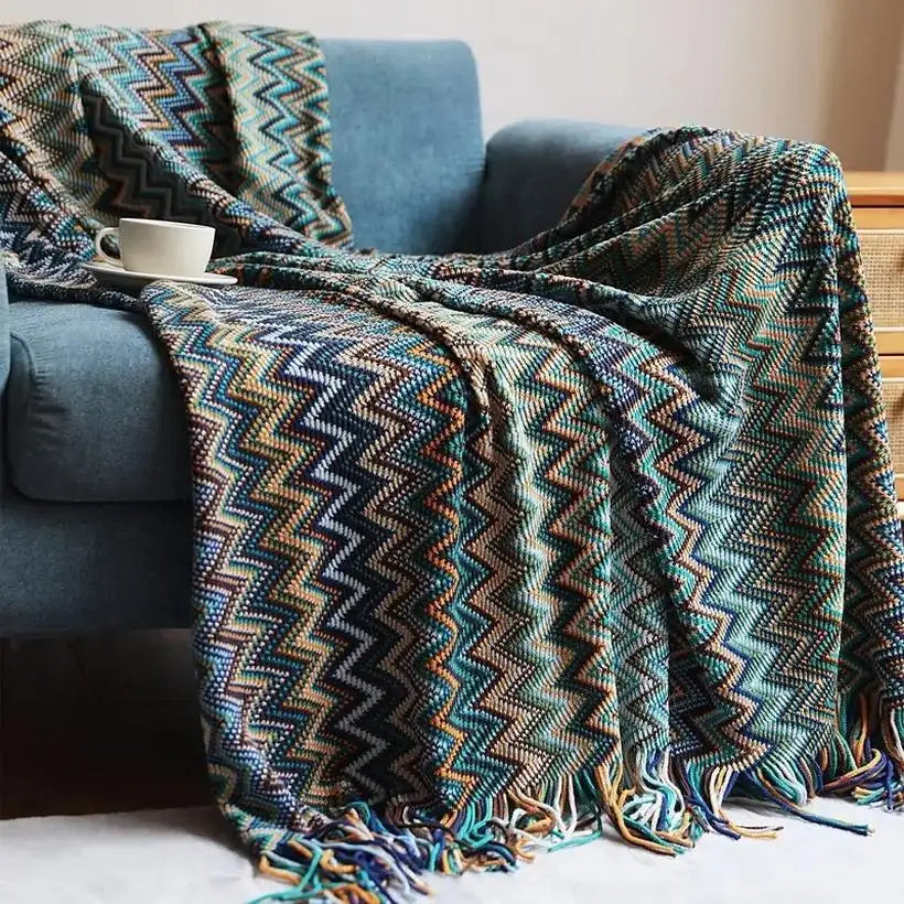 Boho Rust Red Woven Blanket @chichicmart