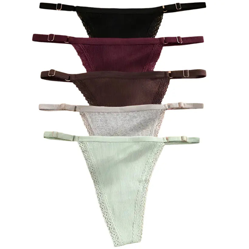 Cotton Adjustable Waist G-String Set @chichicmart