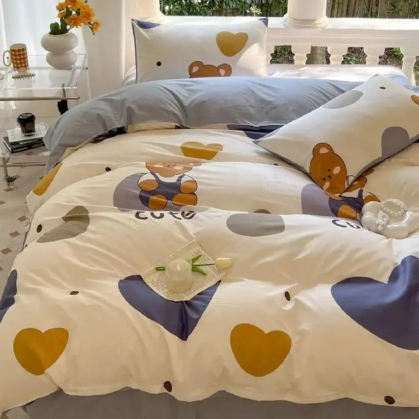 Cute Printed Soft Bed Linen Quilt Sheet @chichicmart