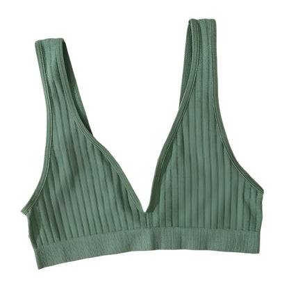 Deep V-Neck Seamless Push-Up Bralette with Low Back Design @chichicmart