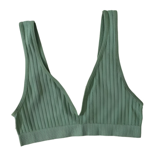 Deep V-Neck Seamless Push-Up Bralette with Low Back Design @chichicmart