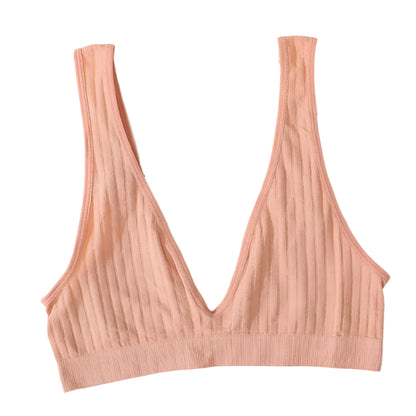 Deep V-Neck Seamless Push-Up Bralette with Low Back Design @chichicmart