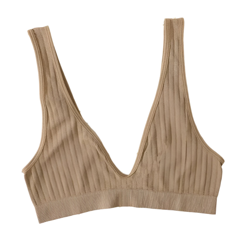 Deep V-Neck Seamless Push-Up Bralette with Low Back Design @chichicmart