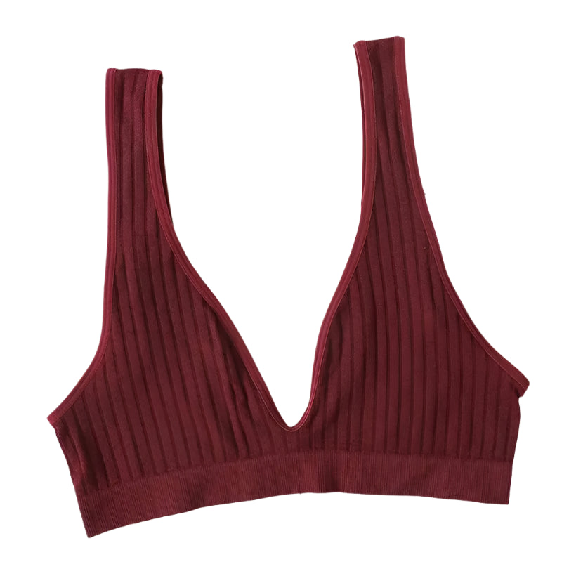 Deep V-Neck Seamless Push-Up Bralette with Low Back Design @chichicmart