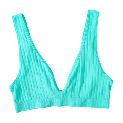 Deep V-Neck Seamless Push-Up Bralette with Low Back Design @chichicmart