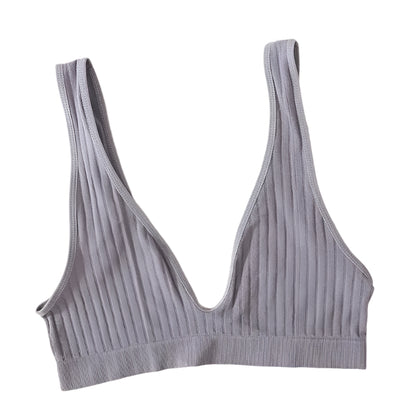 Deep V-Neck Seamless Push-Up Bralette with Low Back Design @chichicmart