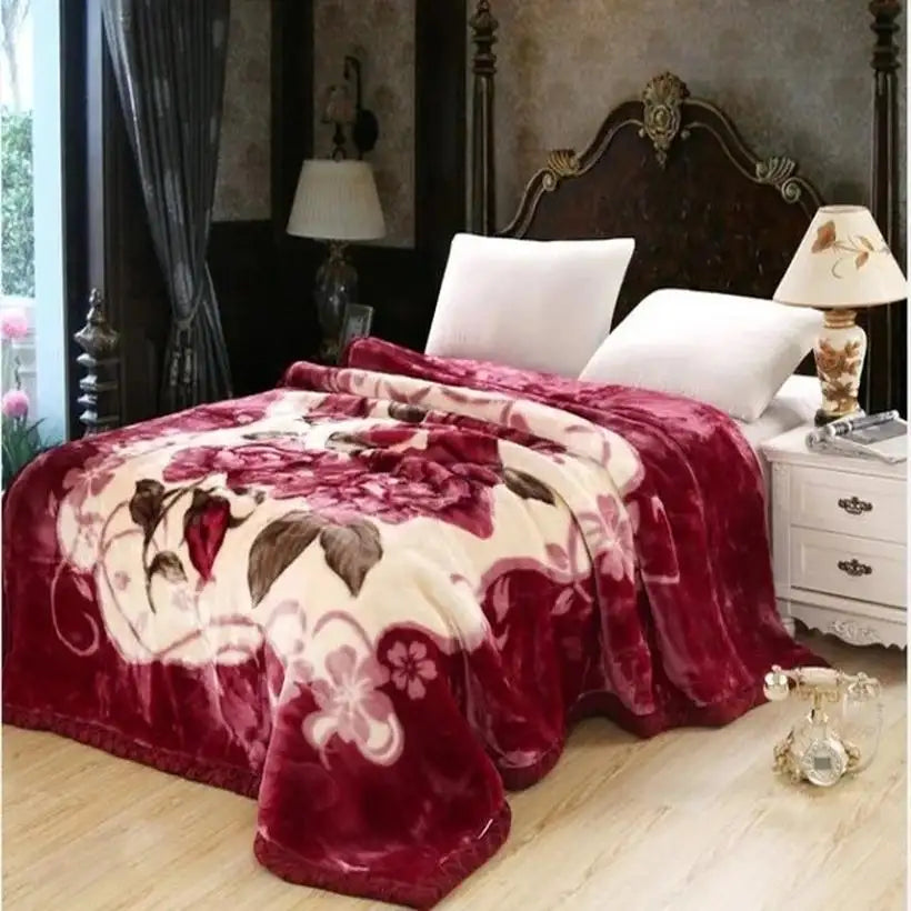 Double-Layer Raschel Faux Fur Blanket @chichicmart