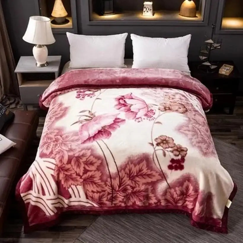 Double-Layer Raschel Faux Fur Blanket @chichicmart