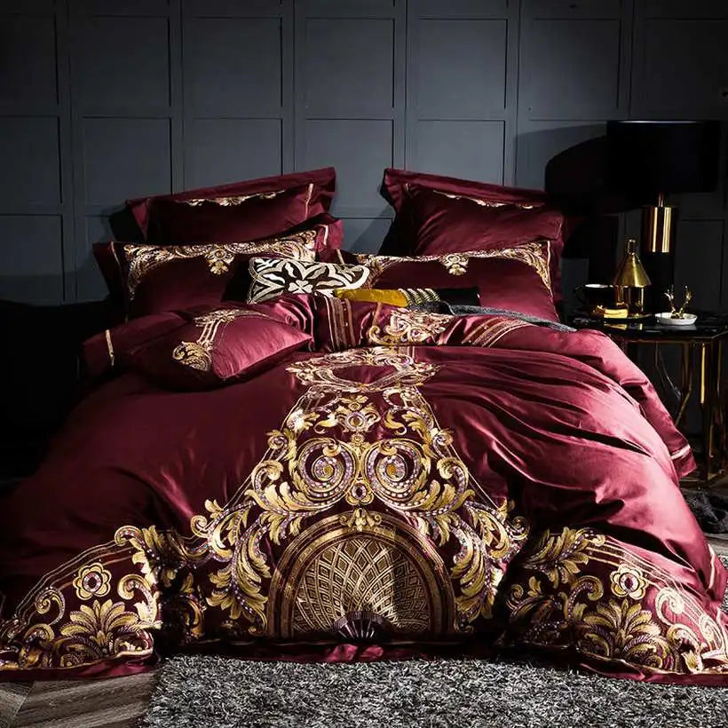 Embroidered Chinese Culture Cotton Quilt Bedding Cover @chichicmart