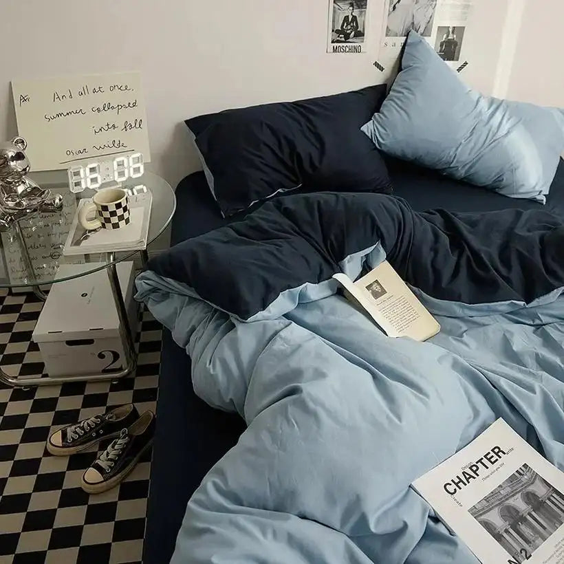 High-Quality Washed Cotton Bedding Set @chichicmart