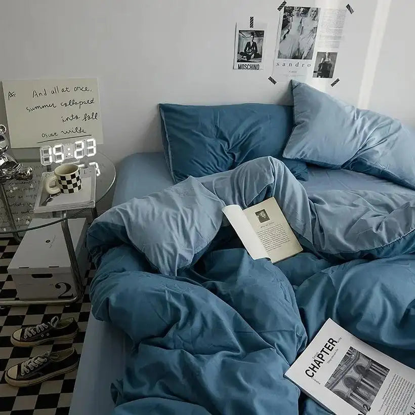 High-Quality Washed Cotton Bedding Set @chichicmart