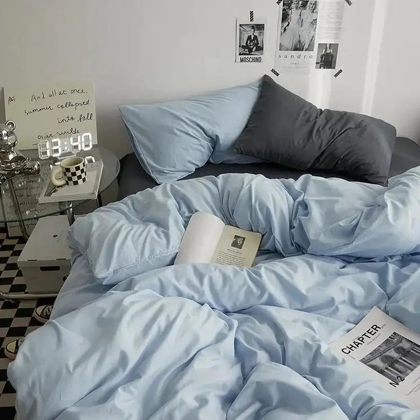 High-Quality Washed Cotton Bedding Set @chichicmart