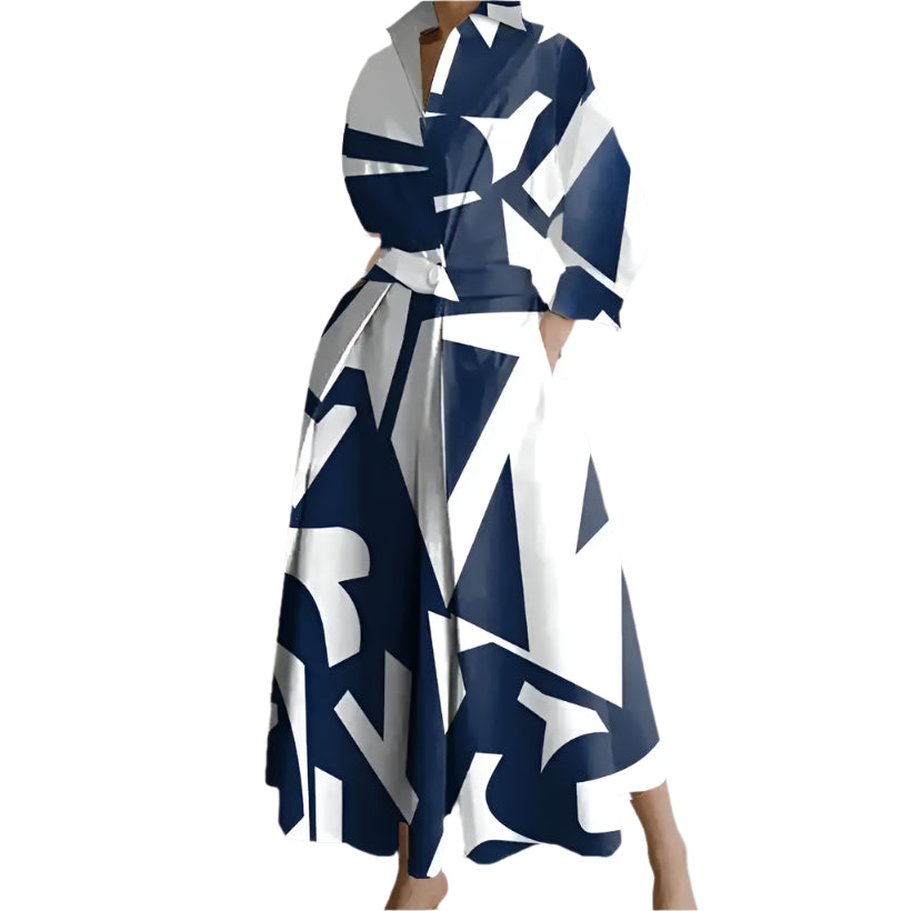 Long Sleeve Polka Dot Maxi Dress with V-Neck @chichicmart