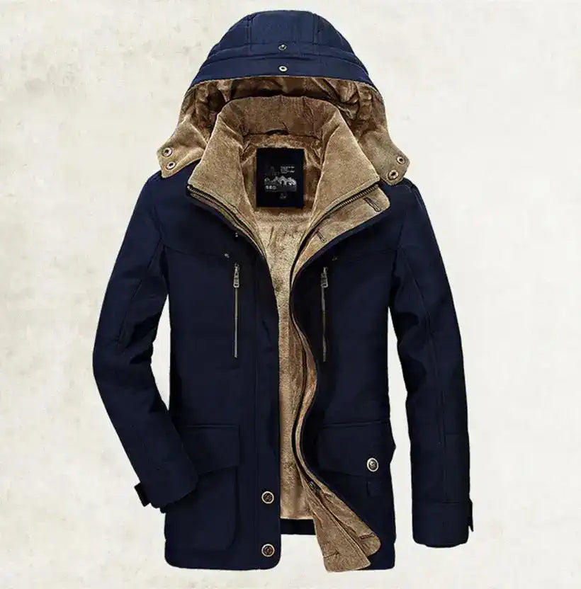 Men's Long Cashmere Thicken Winter Parka @chichicmart