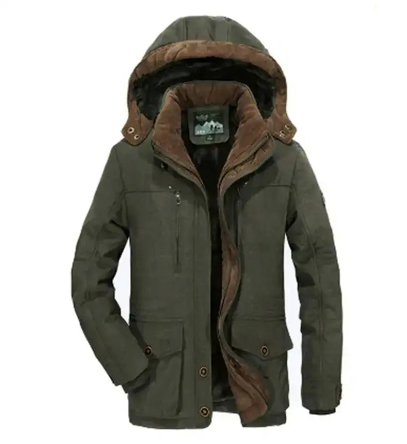Men's Long Cashmere Thicken Winter Parka @chichicmart