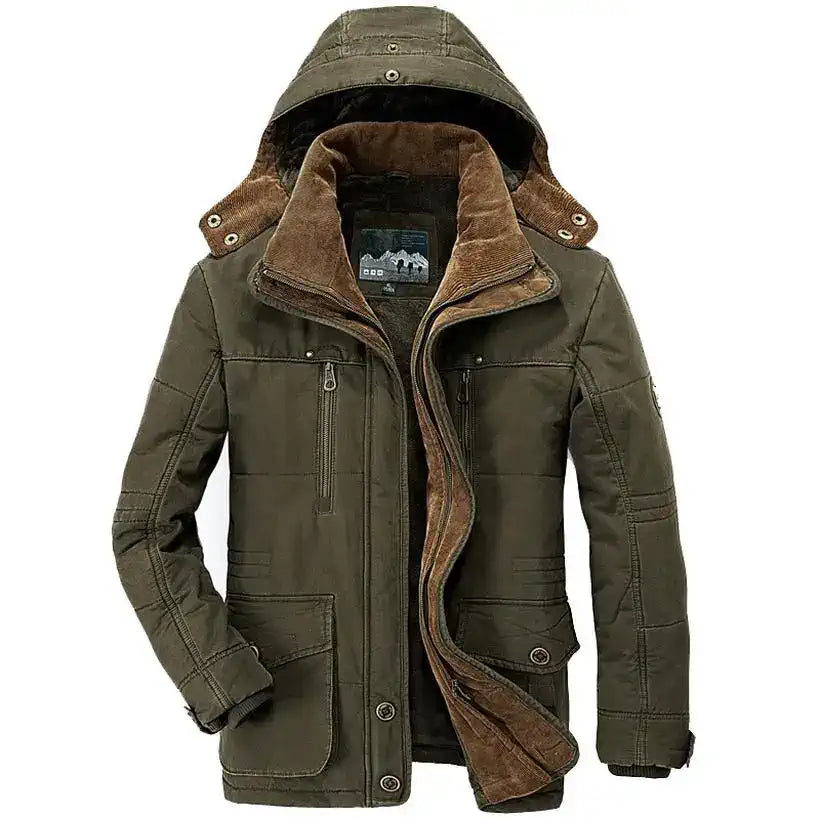 Men's Long Cashmere Thicken Winter Parka @chichicmart