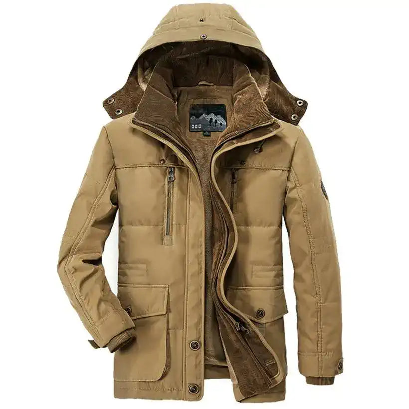Men's Long Cashmere Thicken Winter Parka @chichicmart