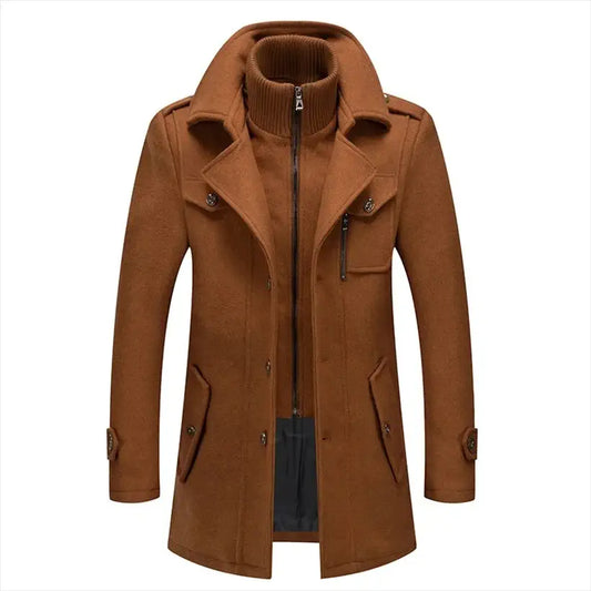 Men's Cashmere Wool Blend Trench Coat @chichicmart